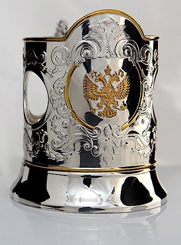 серебрянная стопка сувениры с гербом из серебра посуда